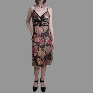 Y2K Babydoll Dress Sz Small Whimsigoth Floral Lace Mesh Fairy Goth Dark Romantic